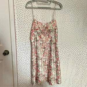 Aqua Floral Red Dress